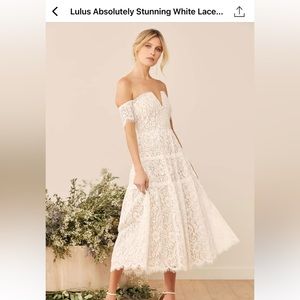 Lulus Absolutely Stunning White Lace Dress